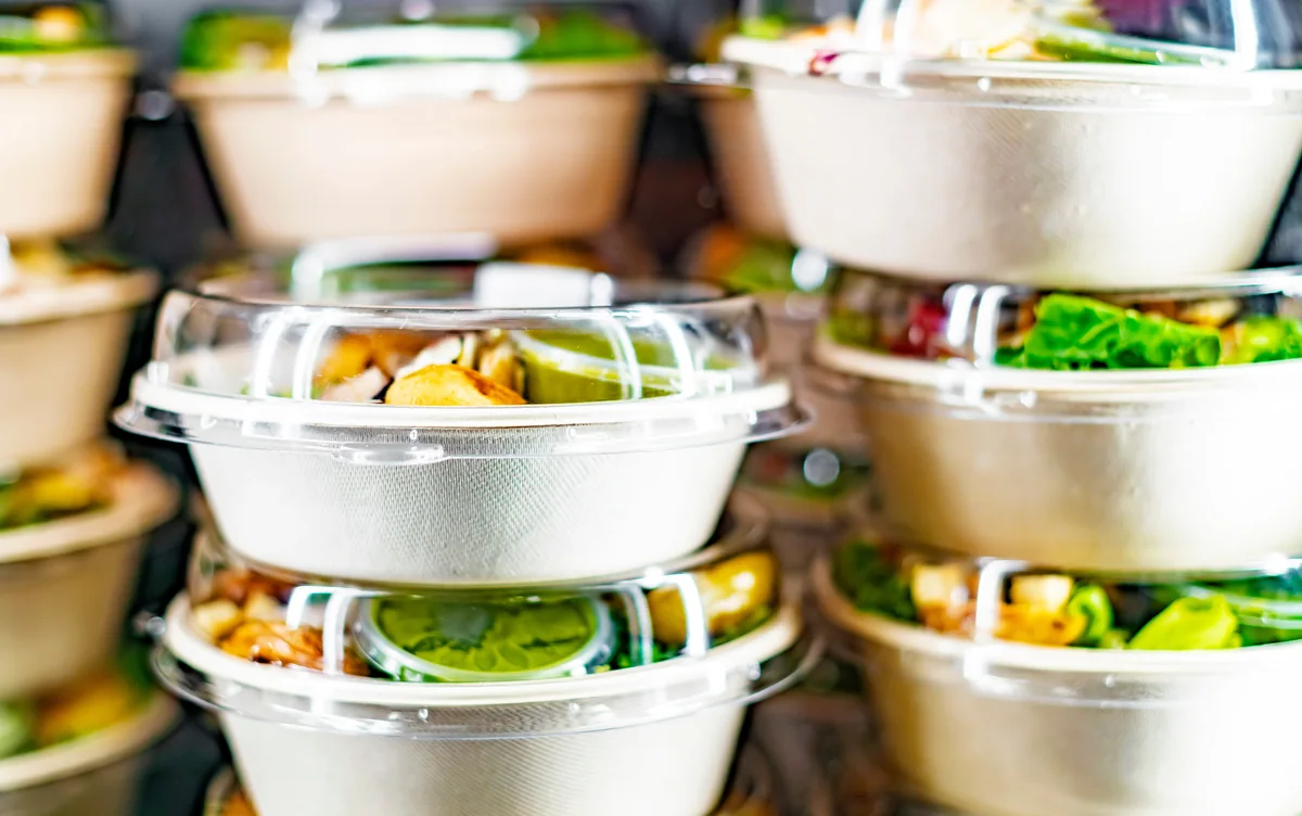 High-protein meals portioned into containers — built from ordinary fridge ingredients rather than a special shopping trip