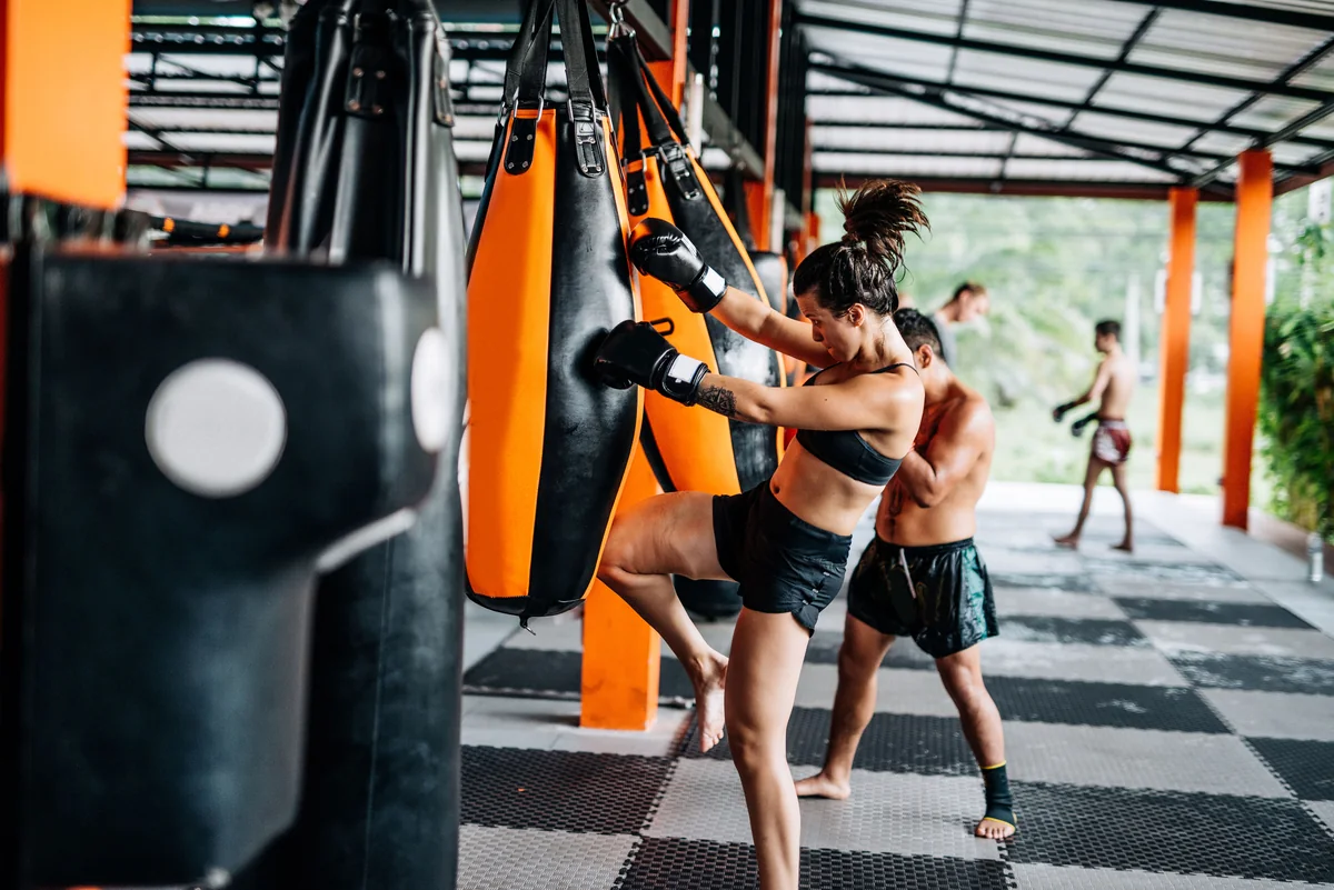 An open-air gym abroad — whatever equipment is in the room is the equipment you train with that day