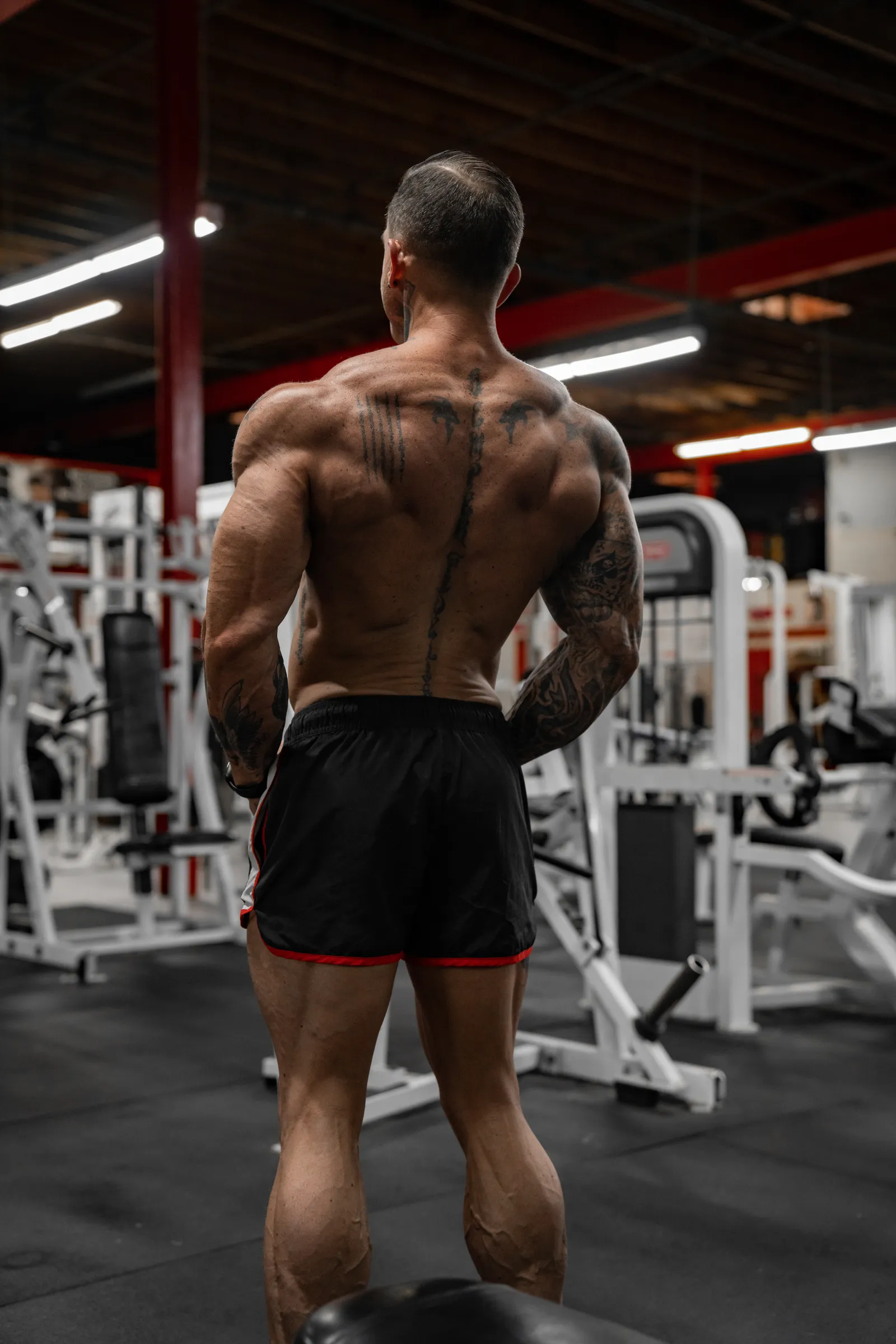 Justin Cox, former U.S. Marine, training in the gym