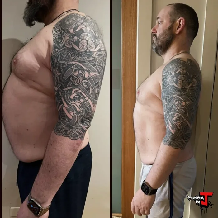 Weight loss before and after — BodieZ By J nutrition and training plan